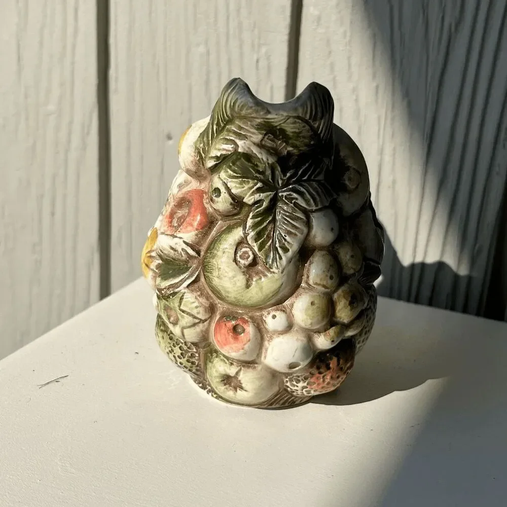 Vintage Lefton Japan Fruit Creamer Pitcher Majolica Style Pottery 1950s